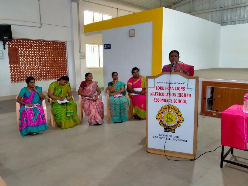 Lord Lions School Sivakasi PARENT TEACHER039S MEETING