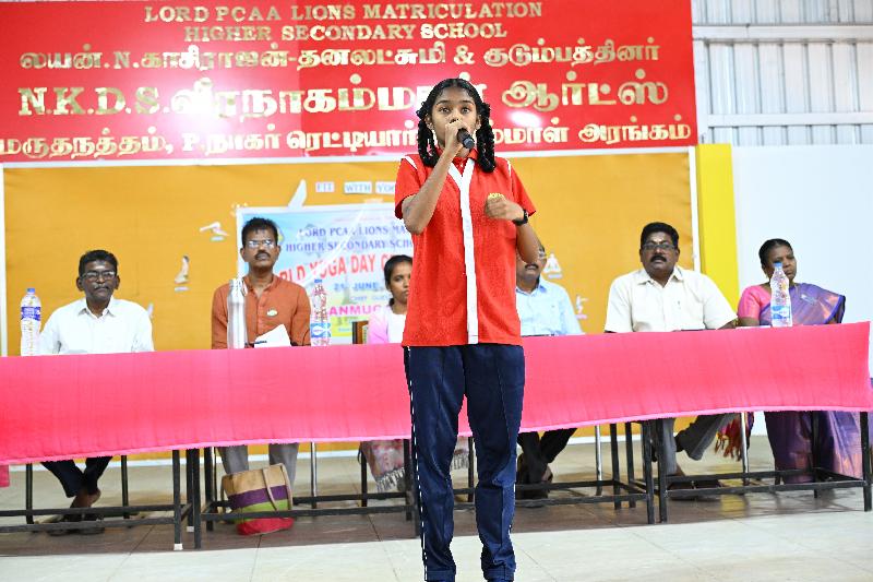Lord Lions School Sivakasi THE WORLD YOGA DAY