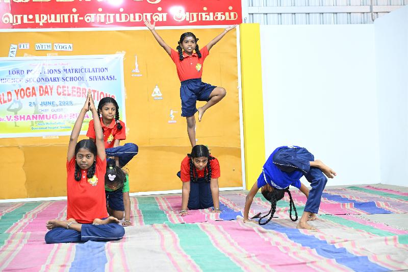 Lord Lions School Sivakasi THE WORLD YOGA DAY
