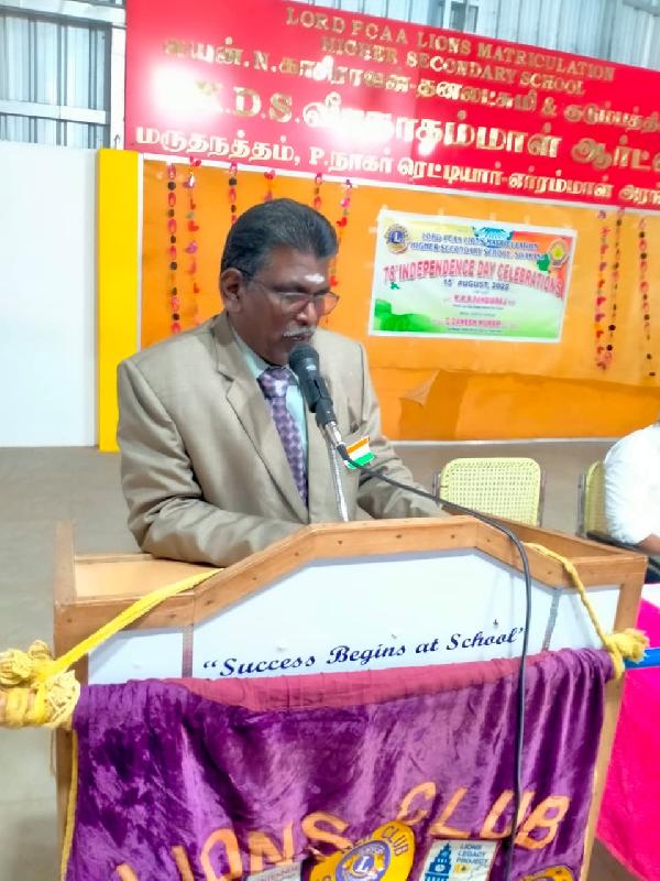 Lord Lions School Sivakasi THE INDEPENDENCE DAY