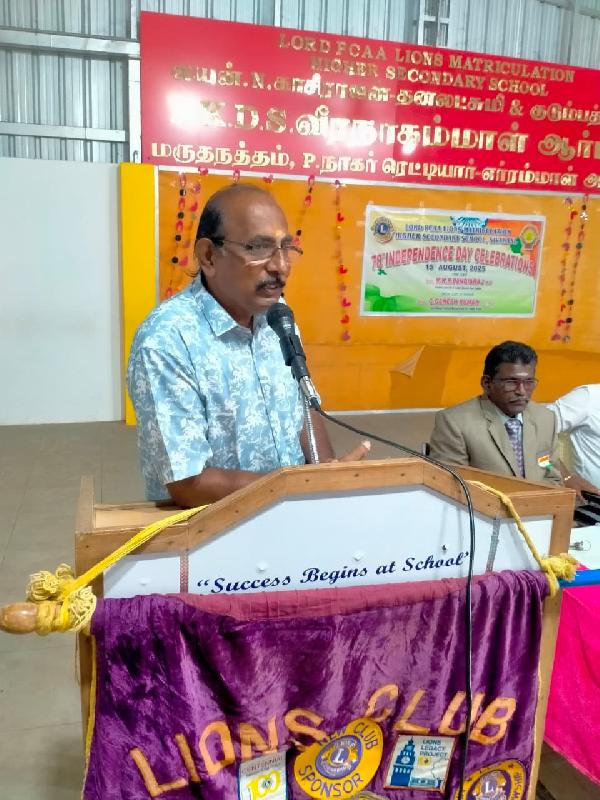 Lord Lions School Sivakasi THE INDEPENDENCE DAY