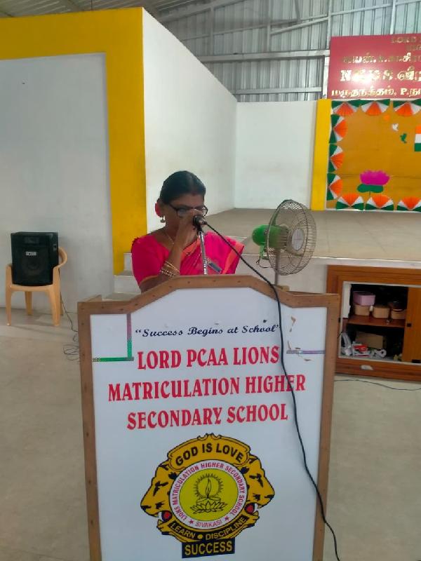 Lord Lions School Sivakasi PROGRAMME ON AI AND MACHINE LEARNING