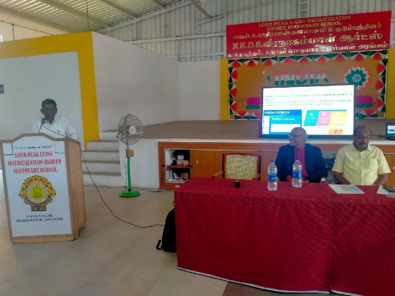Lord Lions School Sivakasi PROGRAMME ON AI AND MACHINE LEARNING