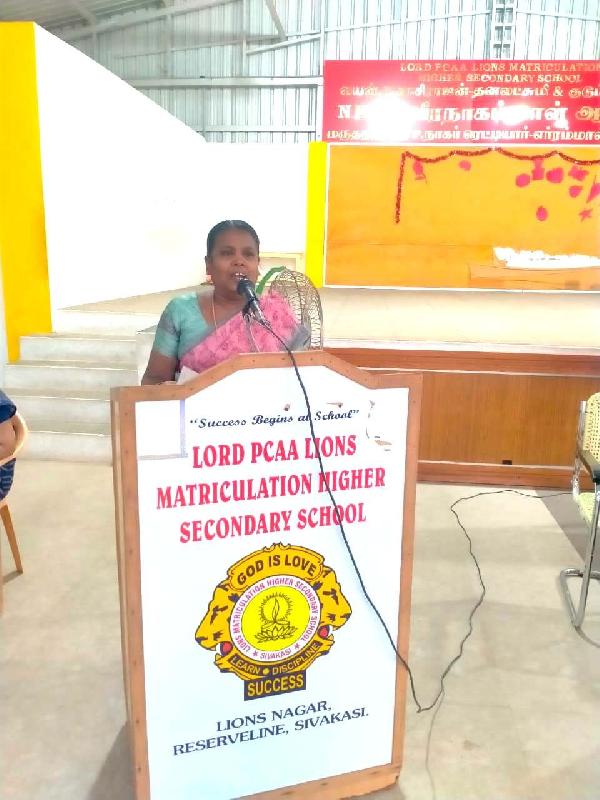 Lord Lions School Sivakasi PARENT TEACHER MEETING
