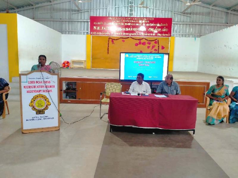 Lord Lions School Sivakasi PARENT TEACHER MEETING