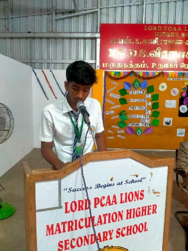 Lord Lions School Sivakasi TEACHER039S DAY CELEBRATION